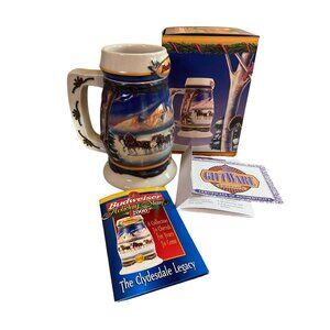 2000 Budweiser Holiday Stein CS416 Clydesdale Legacy Giftware COA Box